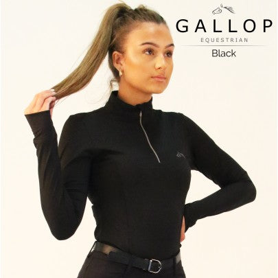 Gallop Long Sleeve Zipped Neck Base Layer