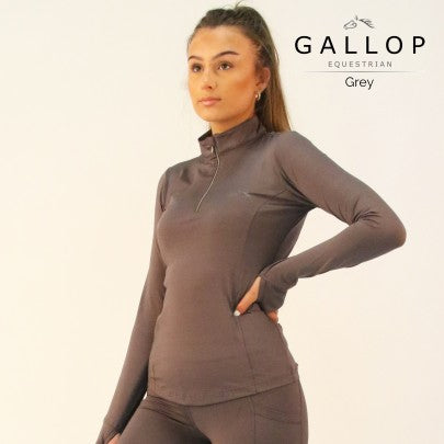 Gallop Long Sleeve Zipped Neck Base Layer