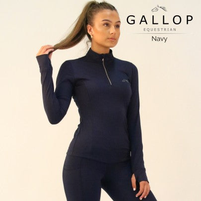 Gallop Long Sleeve Zipped Neck Base Layer